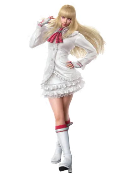 Anime-Style Girl with Long Blond Hair and White Dress