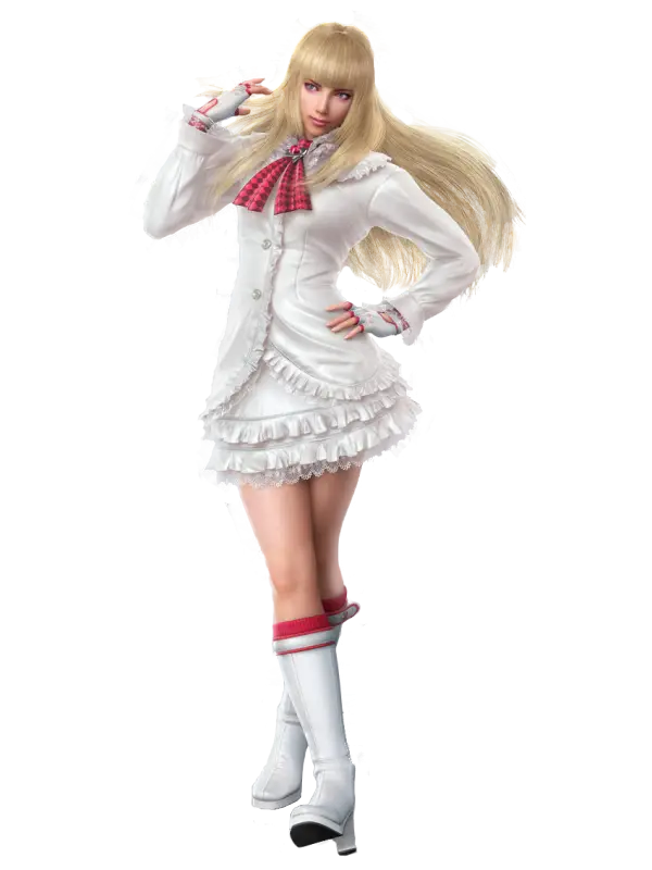 Anime-Style Girl with Long Blond Hair and White Dress