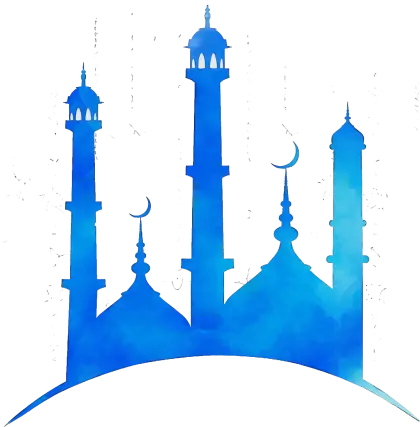 Blue Mosque Silhouette in Artistic Design