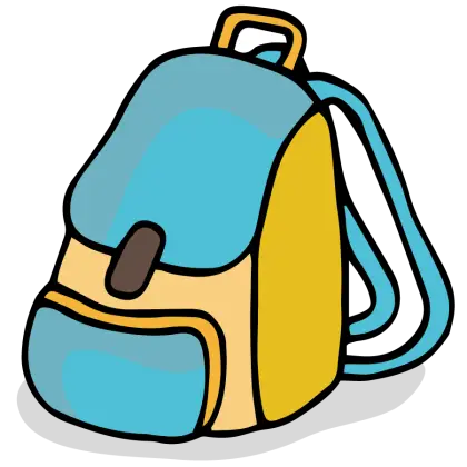 Blue and Yellow Backpack for School
