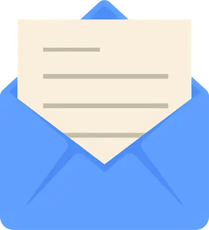 Blue Envelope with Contained Letter