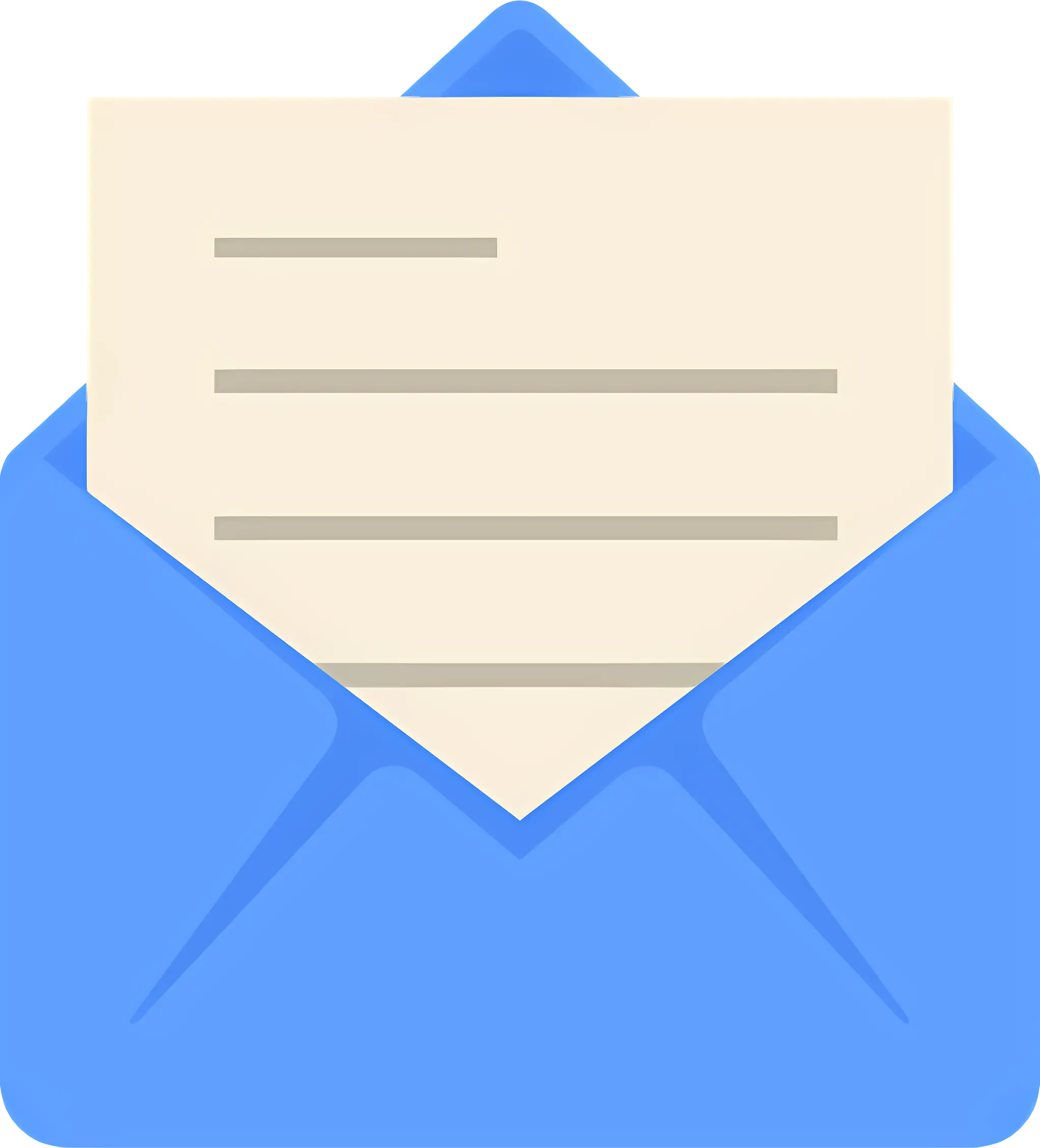Blue Envelope with Contained Letter