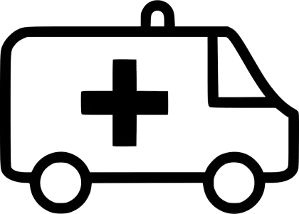 Black ambulance icon graphic