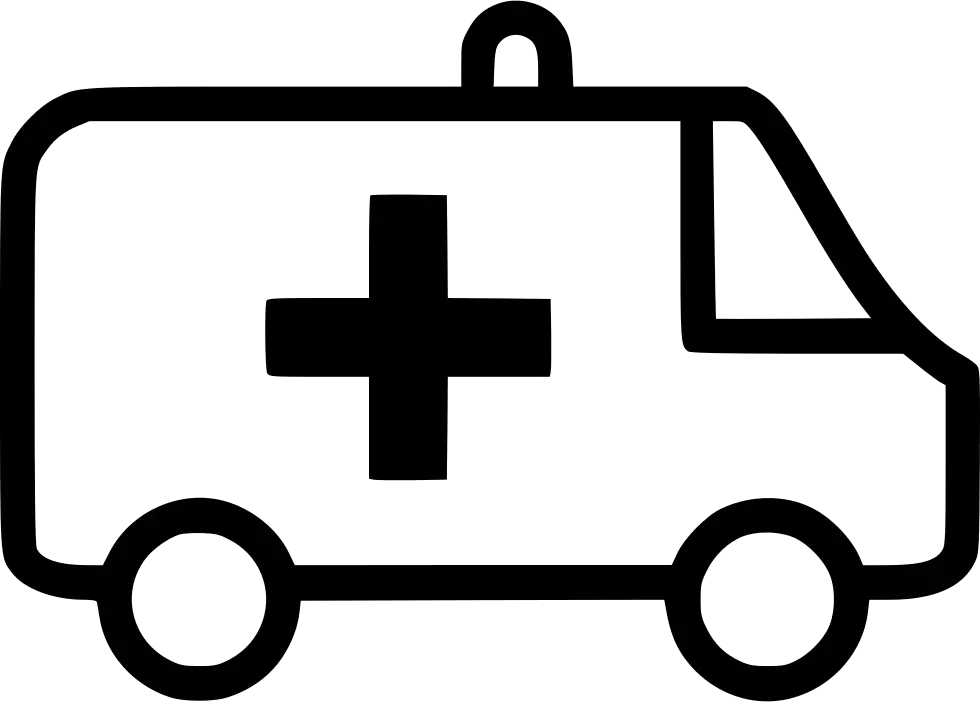Black ambulance icon graphic