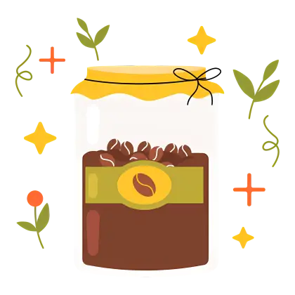Coffee Jar with Beans for Freshness