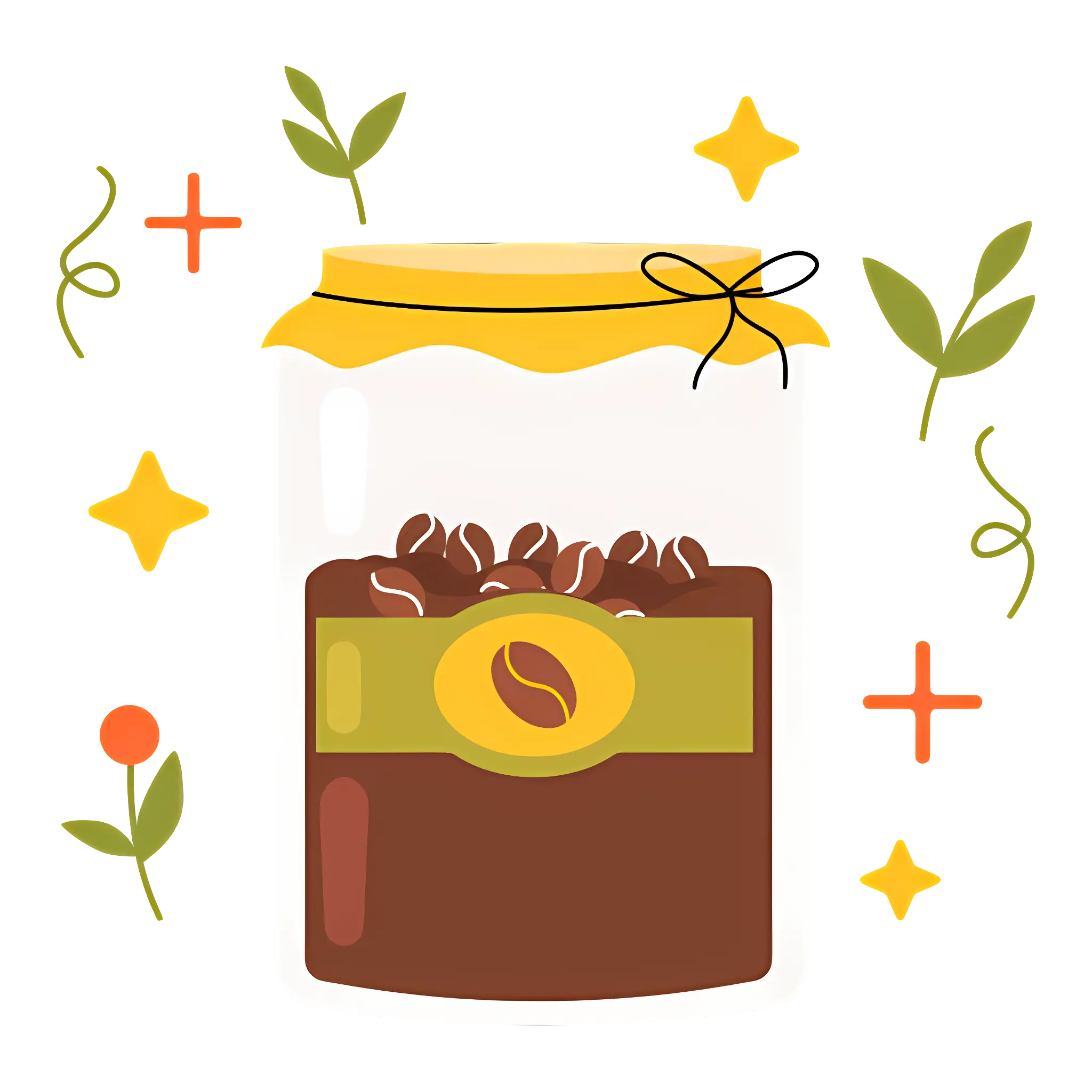 Coffee Jar with Beans for Freshness