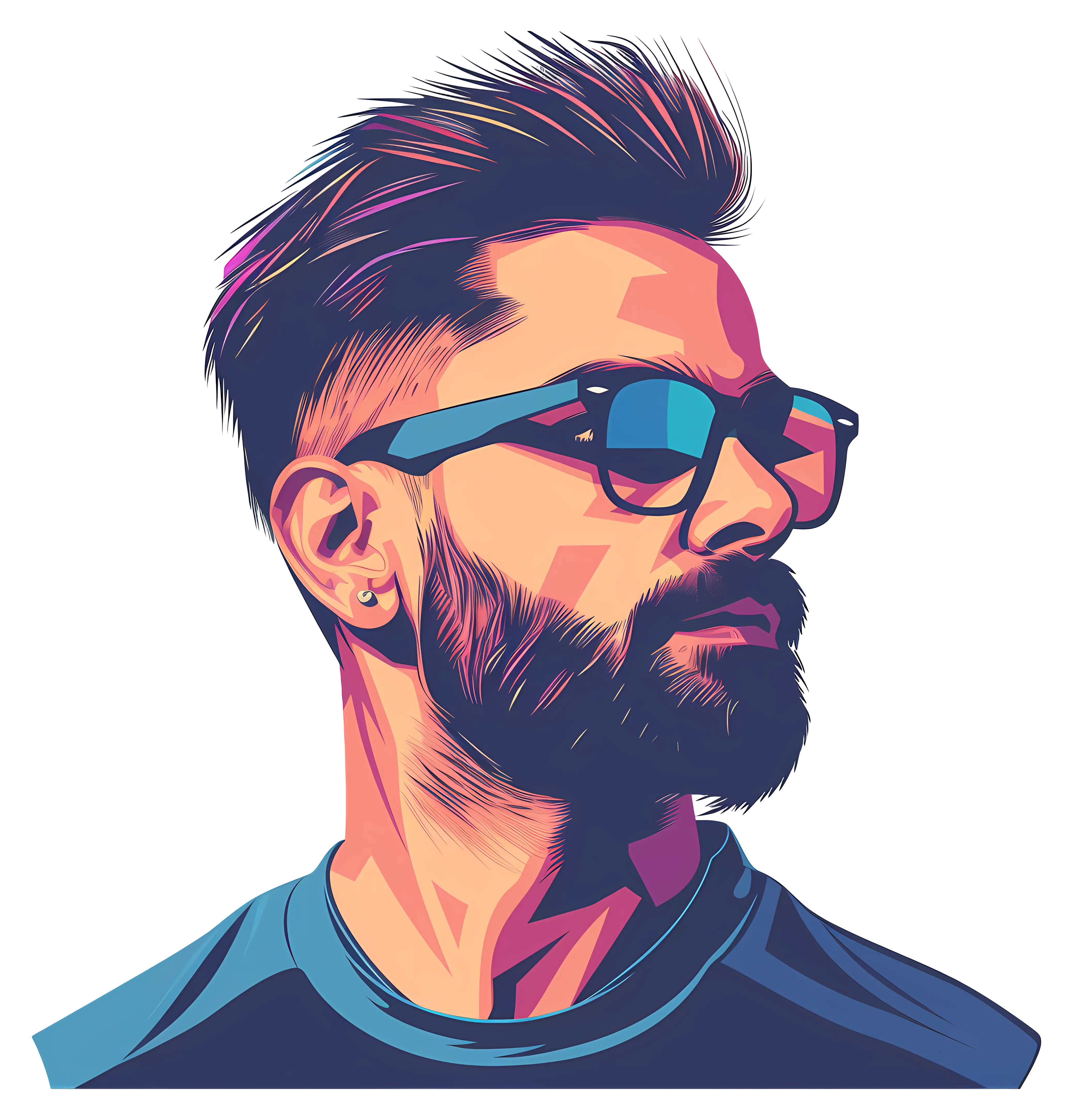 Modern Vector Portrait of a Man