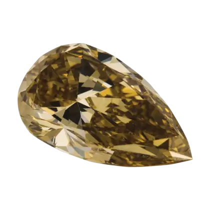 Yellow Pear-Cut Diamond with Brilliant Shine