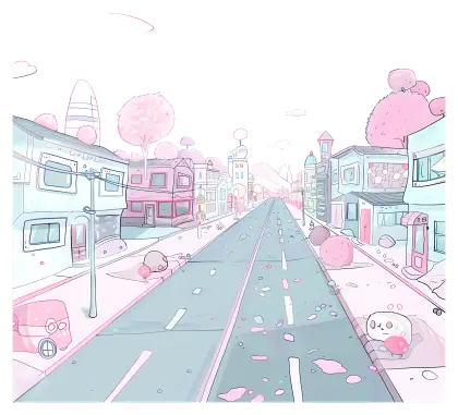Pastel City Street