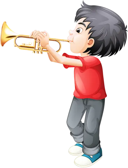 Boy Playing a Trumpet