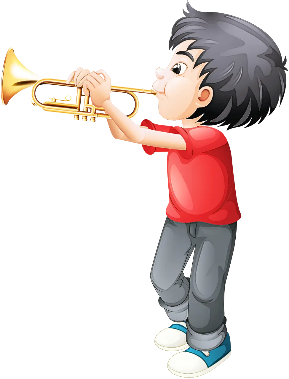Boy Playing a Trumpet