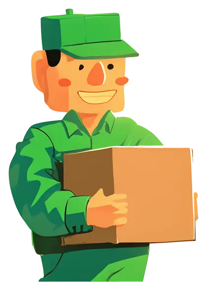 Friendly Delivery Man with Box