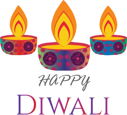 Happy Diwali Festival Graphic with Oil Lamps