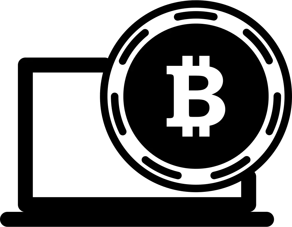 Bitcoin Icon Overlaid on Laptop