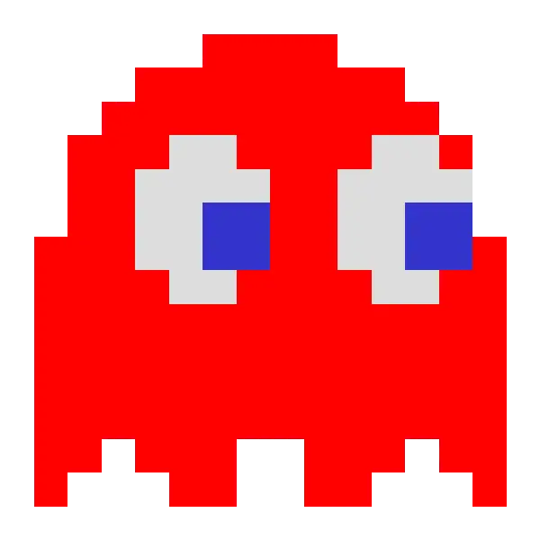 Red Ghost Pixel Art from Arcade Games