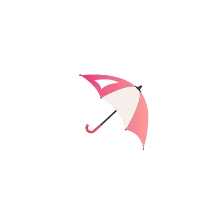 Pink and White Umbrella Illustration