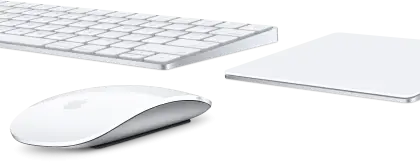 White Keyboard, Mouse, and Pad Set