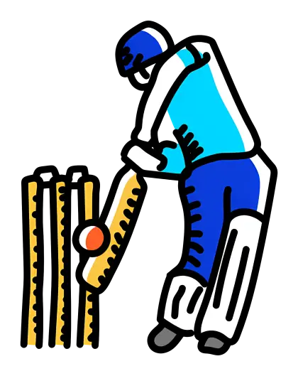 Cricket Player Hitting the Ball