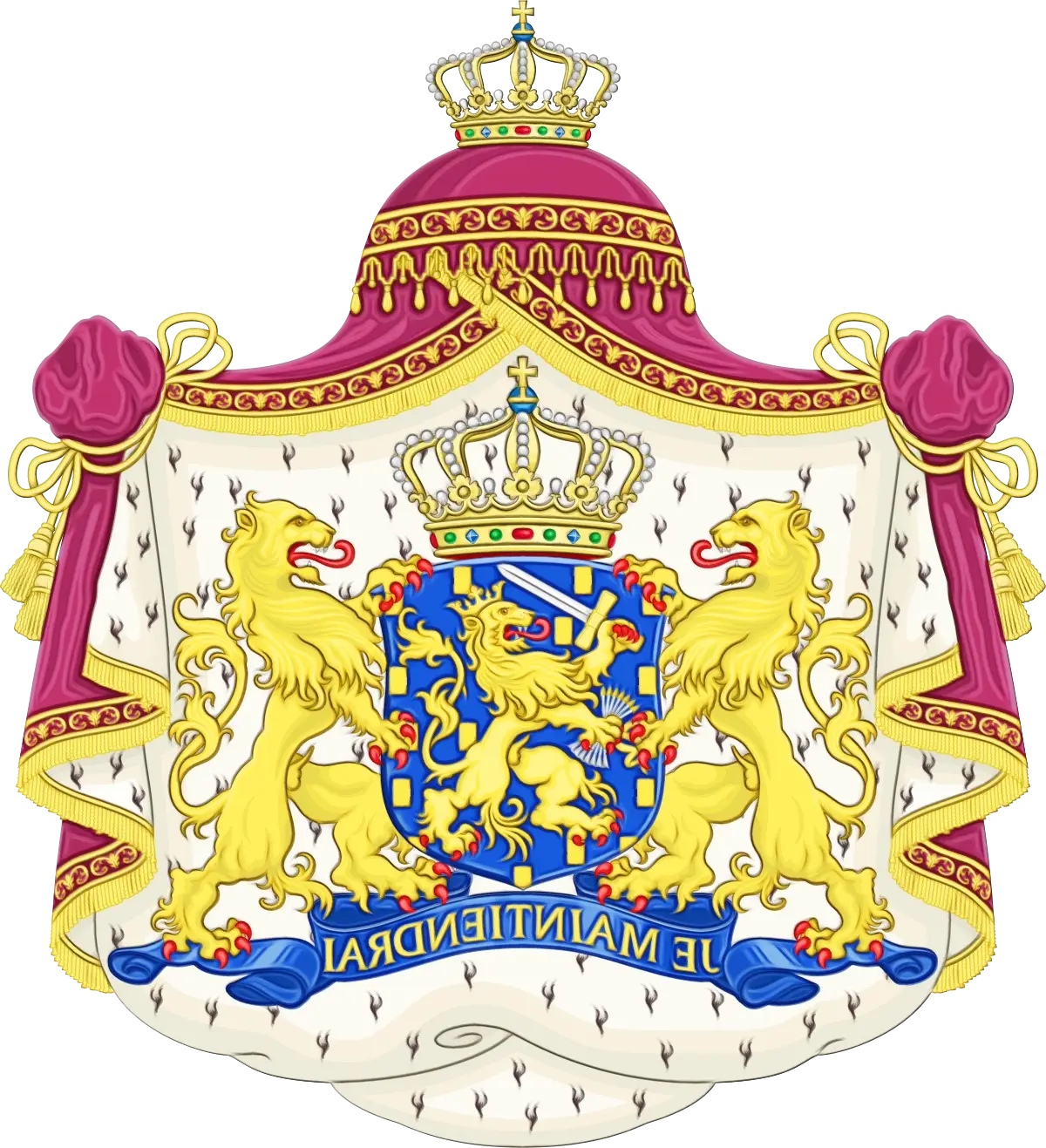 Royal Coat of Arms with Crown and Lions