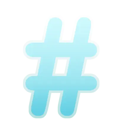 Blue Hashtag Symbol