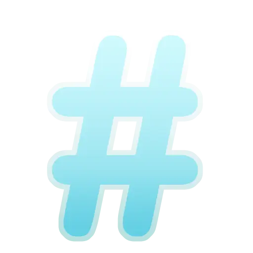 Blue Hashtag Symbol