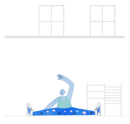 Minimalist Yoga Stretching Pose Illustration