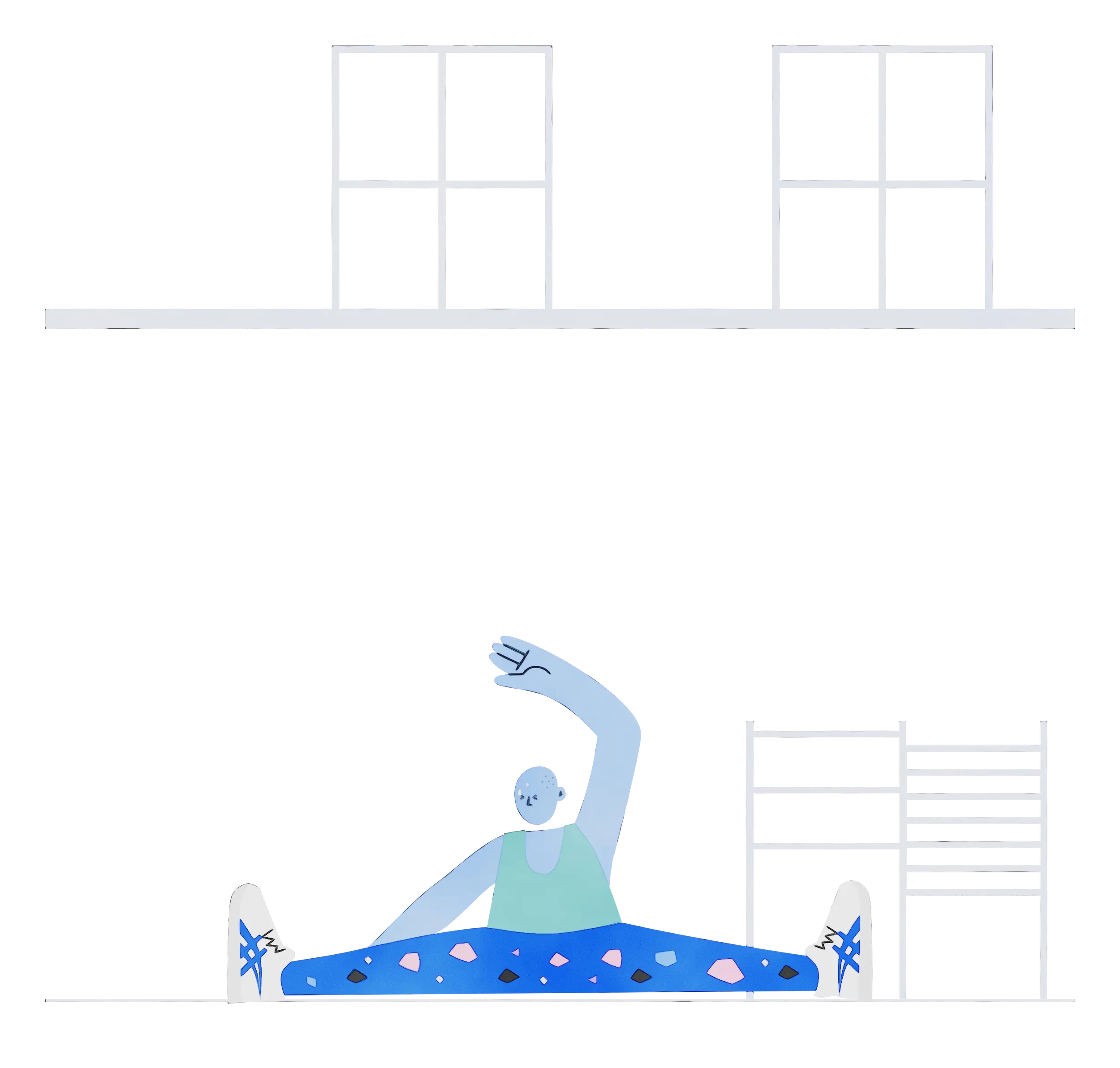 Minimalist Yoga Stretching Pose Illustration