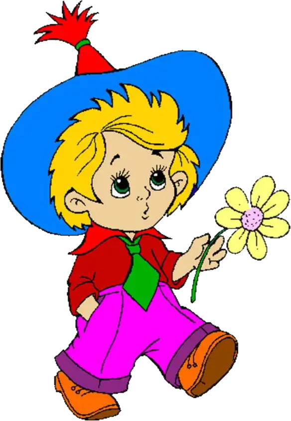 Cartoon Character with Flower