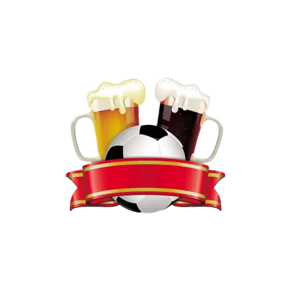 Beer Mugs and Soccer Ball Celebration