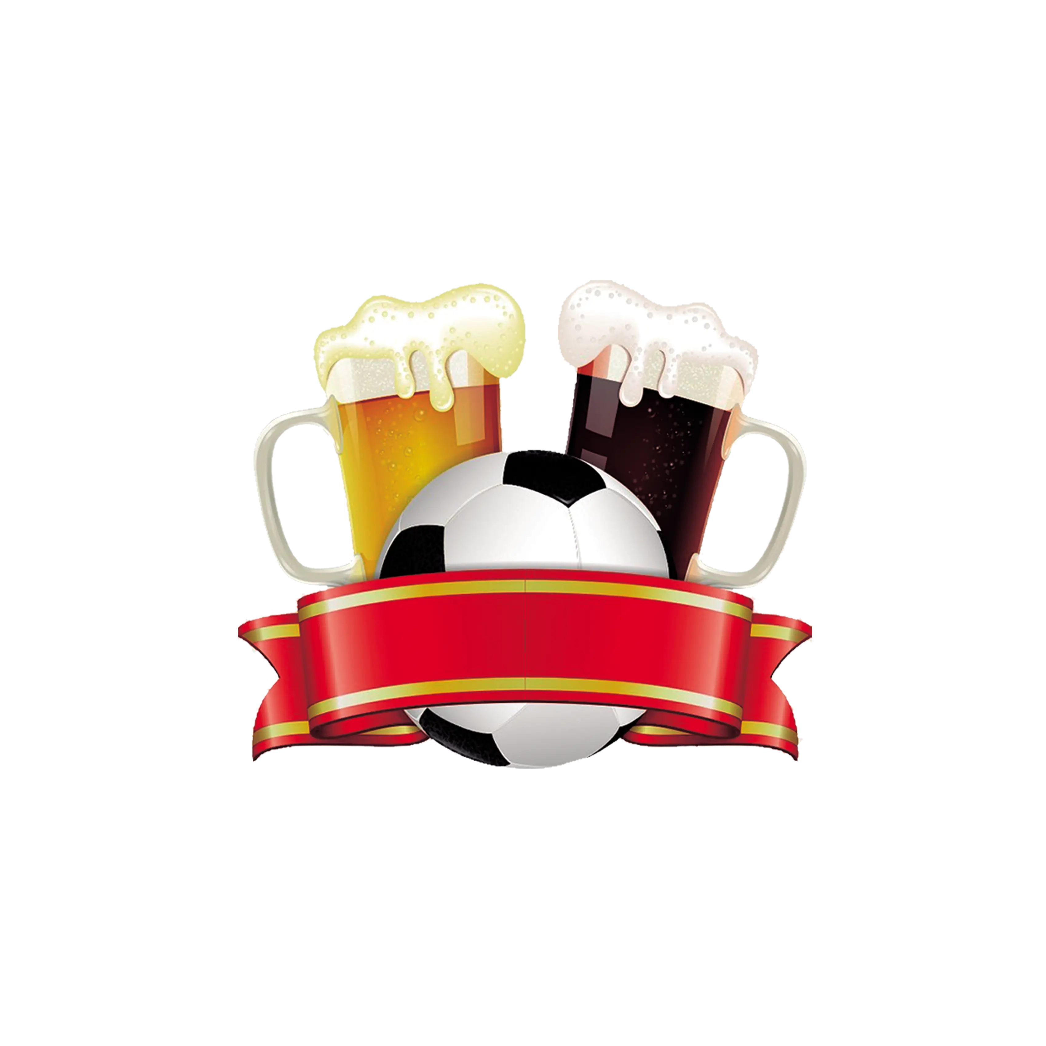 Beer Mugs and Soccer Ball Celebration