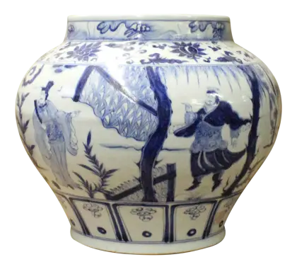 Vintage Blue and White Porcelain Vase
