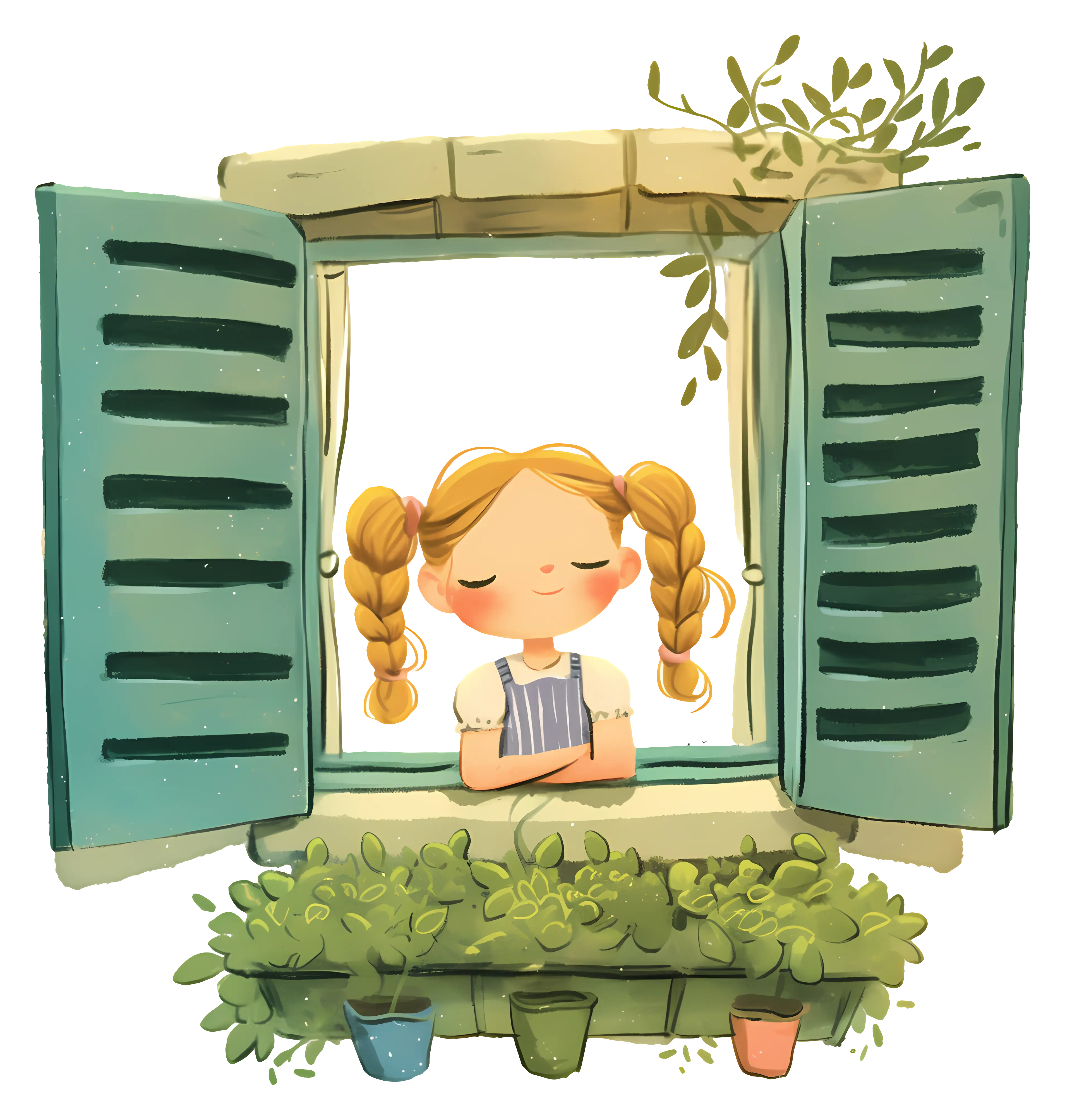 Girl Enjoying View from Window