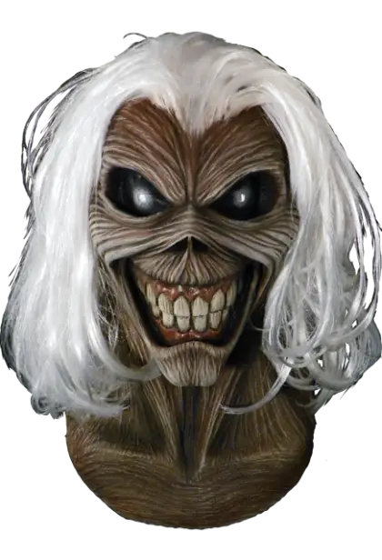 Scary Mask with White Hair