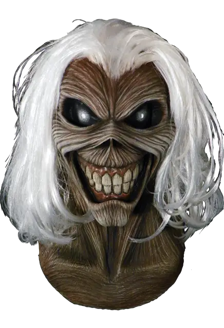 Scary Mask with White Hair