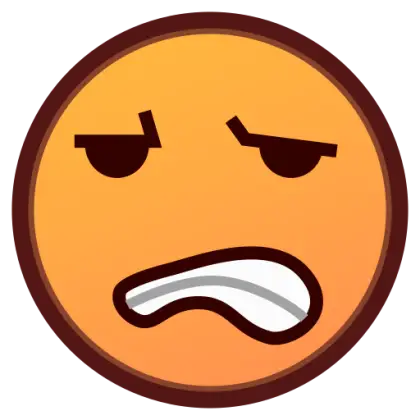 Angry or Displeased Emoji Face Illustration