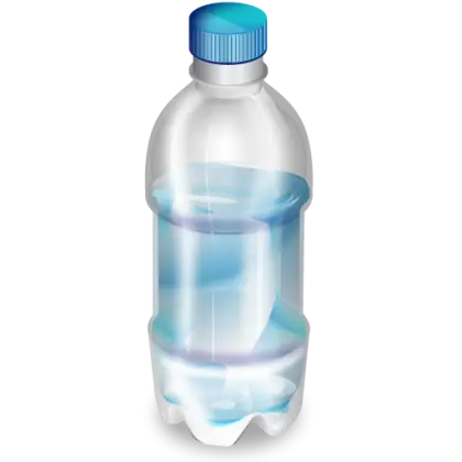 Plastic Water Bottle with Blue Cap