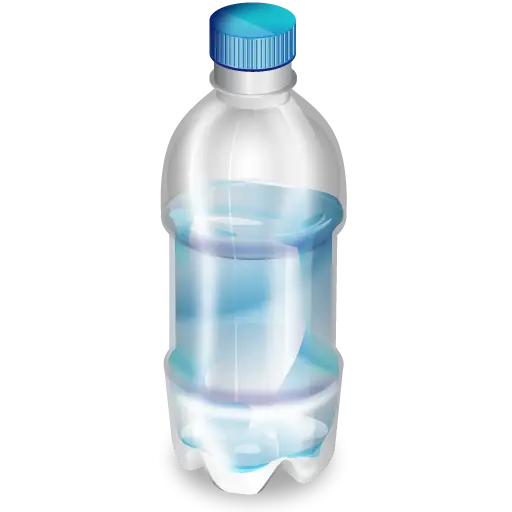 Plastic Water Bottle with Blue Cap