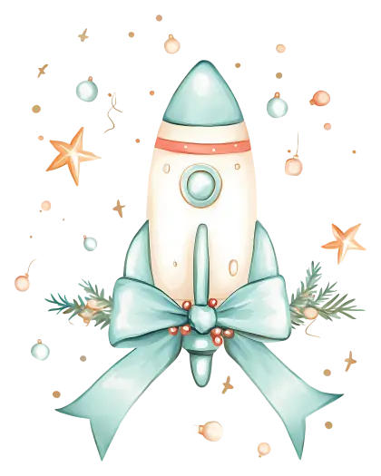 Festive Rocket with Bow