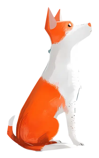 Orange and White Dog Illustration