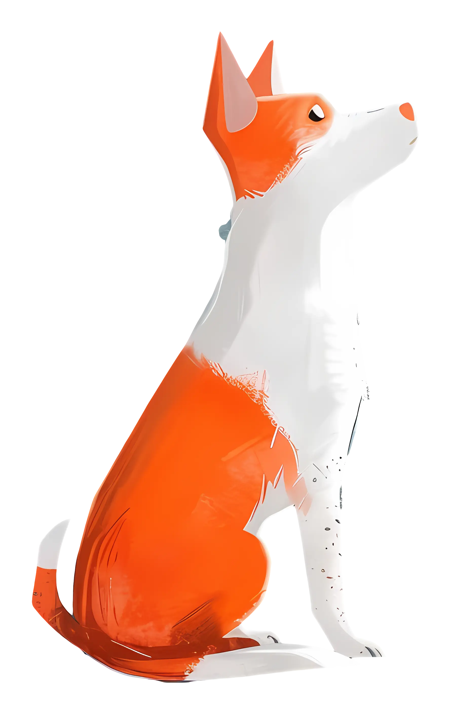 Orange and White Dog Illustration