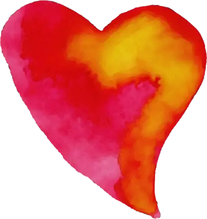 Watercolor Heart with Vibrant Colors