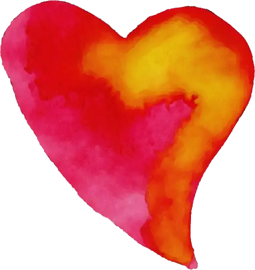 Watercolor Heart with Vibrant Colors