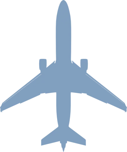 Blue Airplane Silhouette Icon