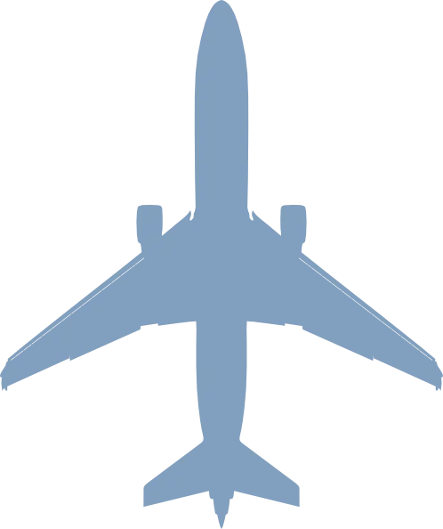 Blue Airplane Silhouette Icon
