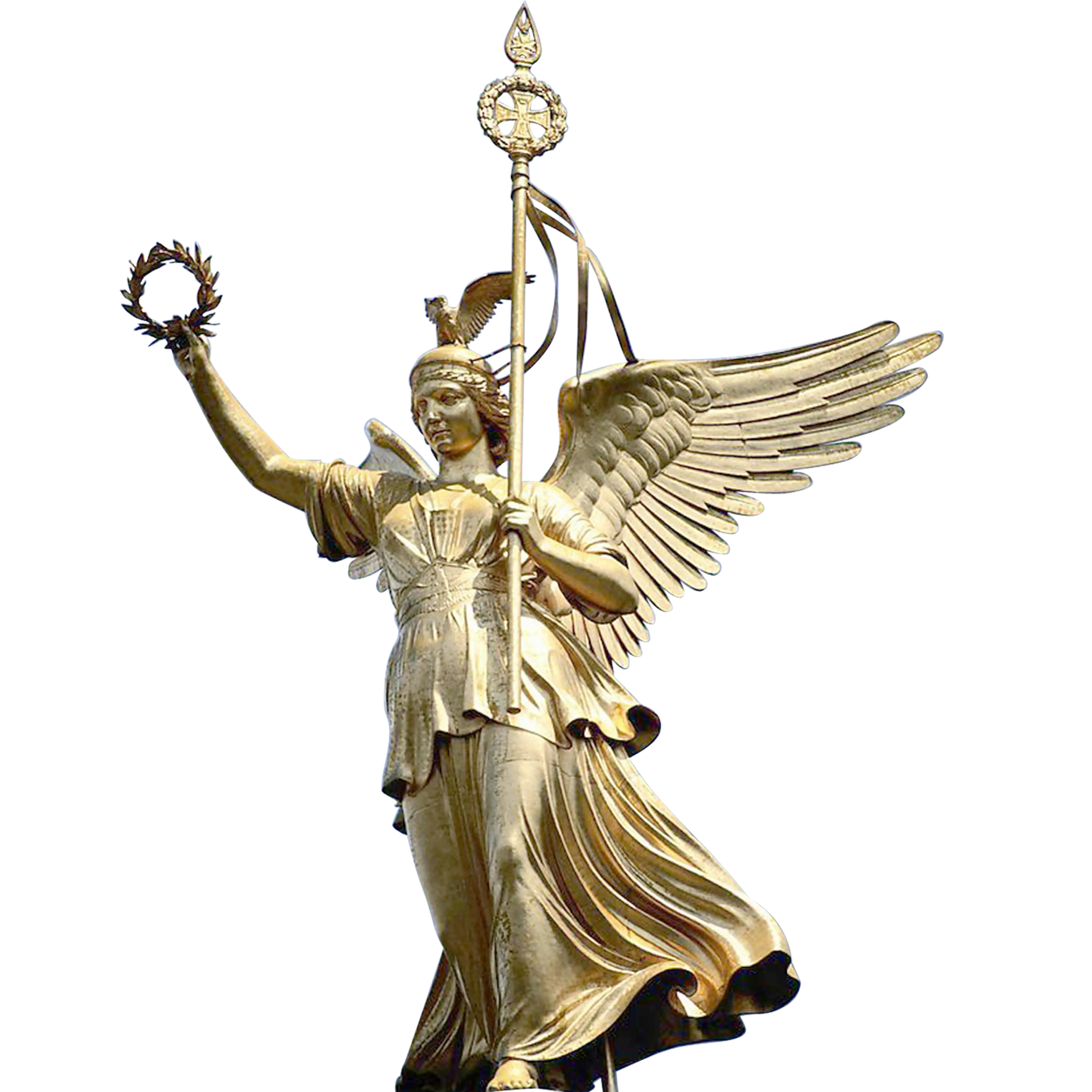 Majestic Golden Angel Statue