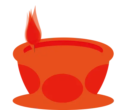 Red Candle with Bright Flame