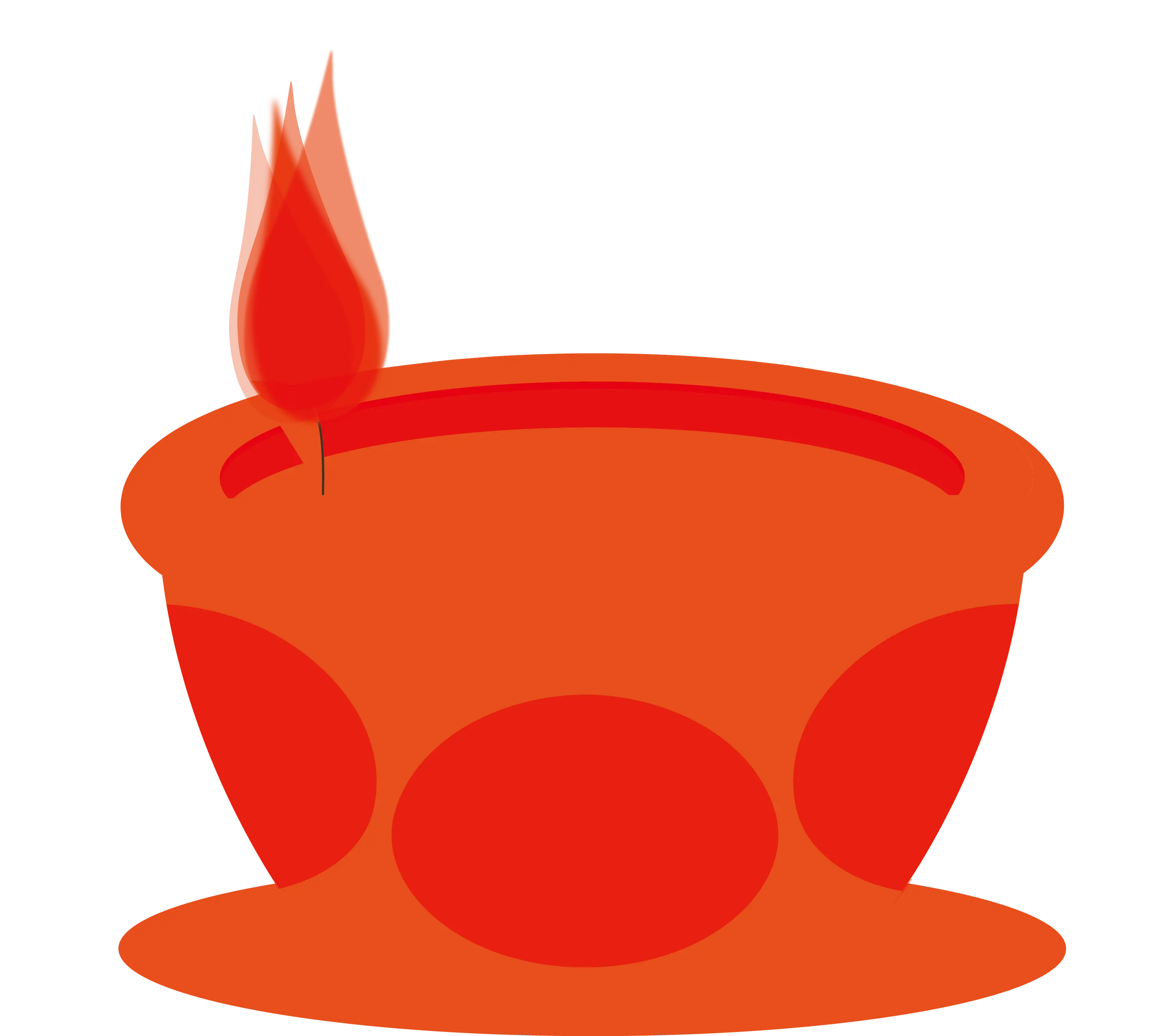 Red Candle with Bright Flame