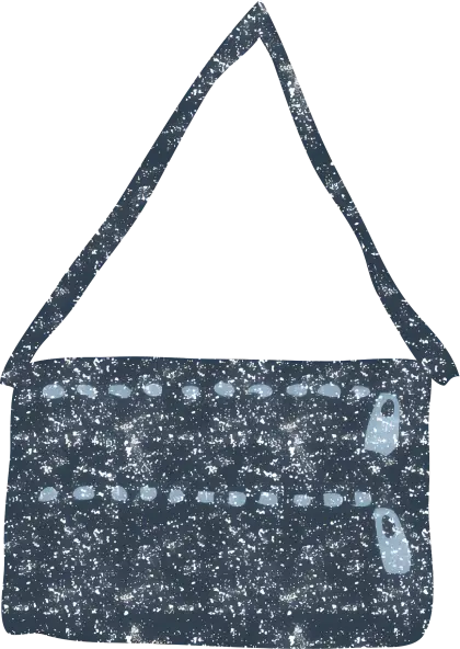 Blue Casual Bag with Strap