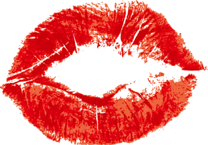 Red lipstick kiss print