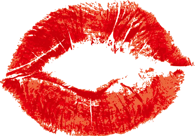 Red lipstick kiss print